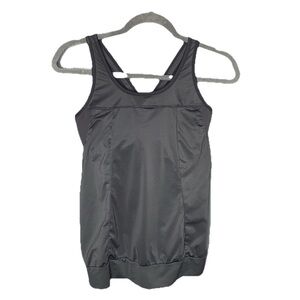 PrAna Charcoal Built In Bra‎ Athletic Work Out Tank Top Pullover Size M